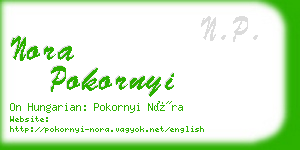 nora pokornyi business card